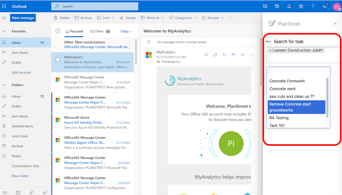 Integration - Outlook – PlanStreet